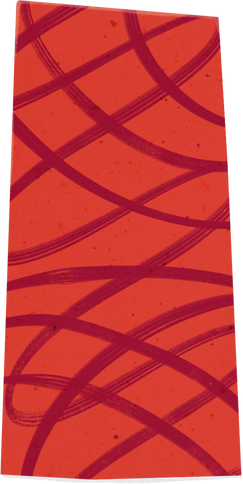 Scribbled Red Rectangular Paper Cut-out